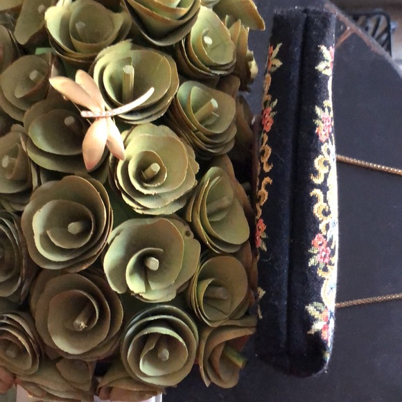 🥳HP Vintage Black Petit Point Bag ,tapestry handbag - Picture 5 of 7